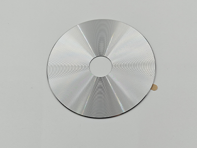 Aluminum nameplate with CD-pattern finish